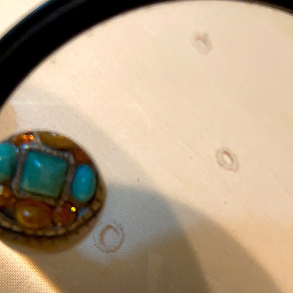 Antique clip earrings with several types of unique stones. Oblong/ square/ Cryst - Picture 3 of 5